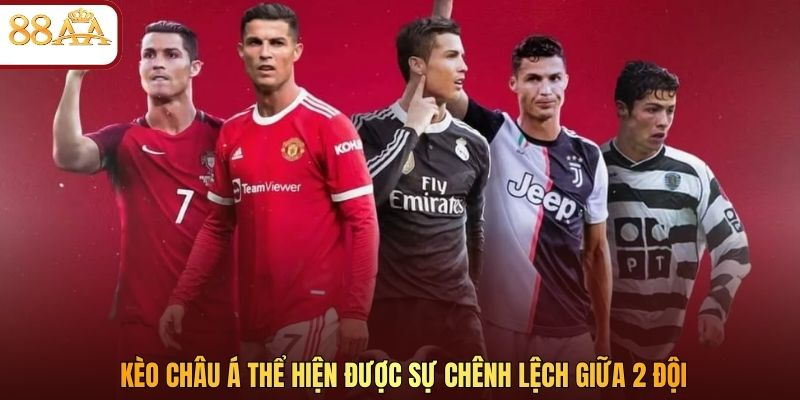Kèo châu Á thể hiện được sự chênh lệch giữa 2 đội